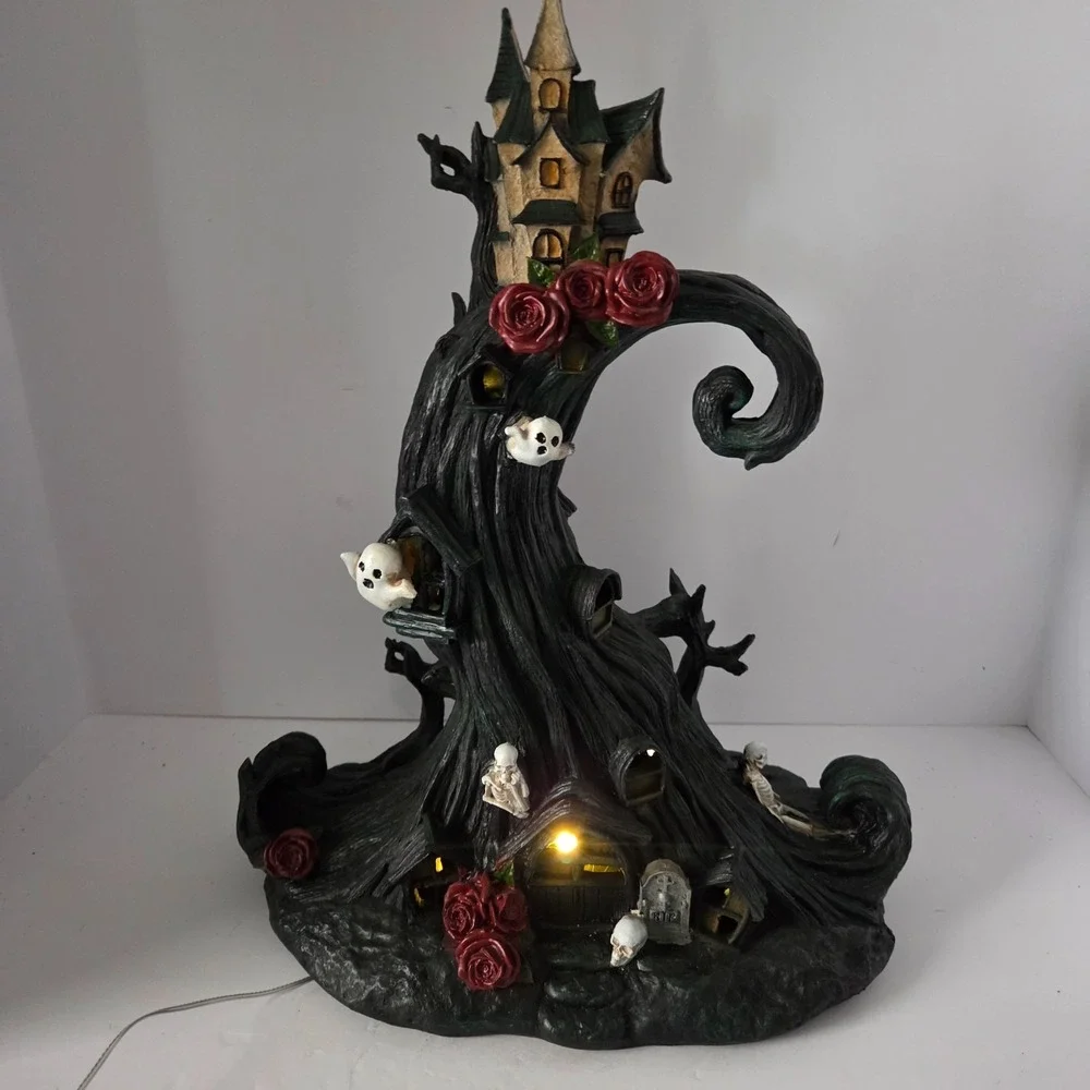 Toil and Trouble Haunted Tree House Halloween Decor 16.5in Black New Light Sound